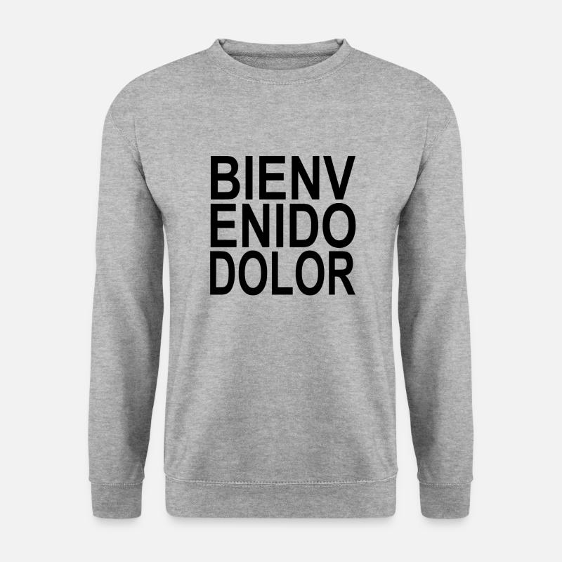 Bienvenido Dolor schwarz - Unisex Pullover - Weißgrau meliert
