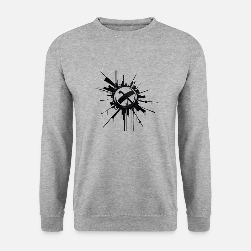 Kunst Splash - Unisex Pullover - Weißgrau meliert
