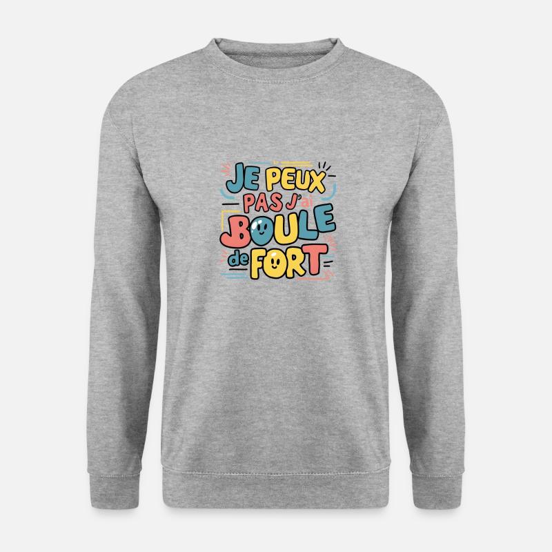 Ich kann nicht, ich habe Boule de fort - Unisex Pullover - Weißgrau meliert
