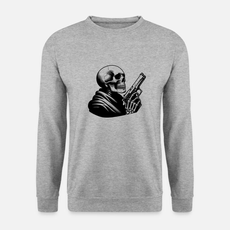 Skeleton with Guns - Rebel Style - Unisex Sweatshirt - salt & pepper