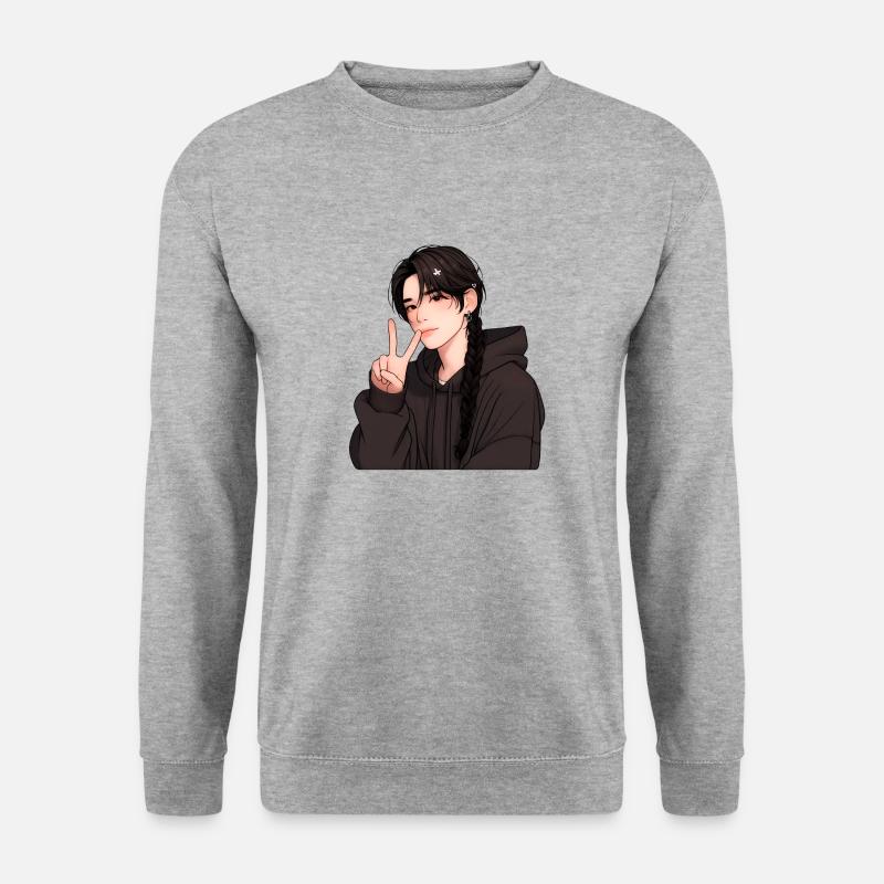 Junge - Frieden, Junge Friedenszeichen - Unisex Pullover - Weißgrau meliert