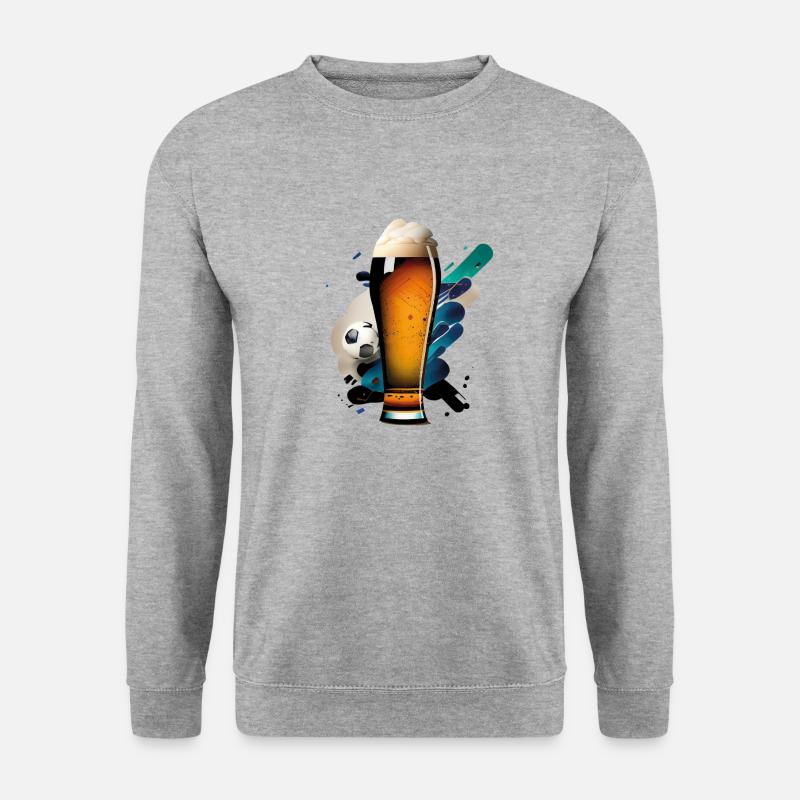 Bier zur EM - Unisex Pullover - Weißgrau meliert