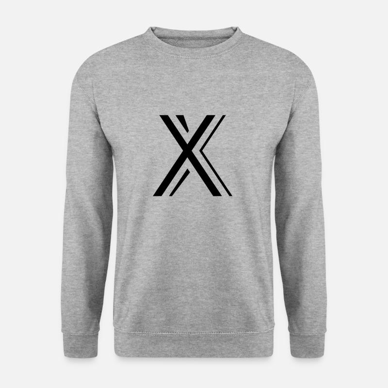 Buchstabe X - Unisex Pullover - Weißgrau meliert