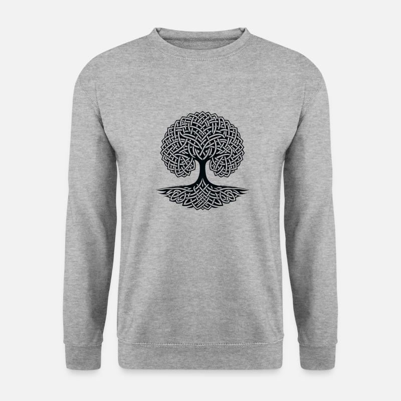 Yggdrasil Keltischer Baum - Unisex Pullover - Weißgrau meliert