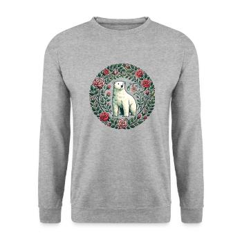 Ours blanc - Sweat-shirt Unisexe - gris chiné - Devant - Alina (178cm) & Michal (187cm)