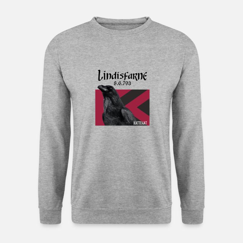 Kattegat Lindisfarne - Unisex Pullover - Weißgrau meliert