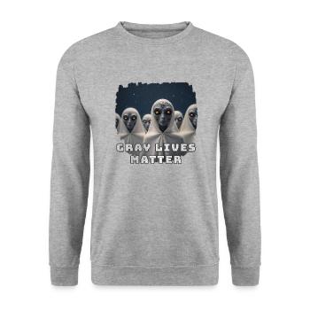 Gray lives matter - Version 3 - Unisex Pullover - Weißgrau meliert - Vorne - Alina (178cm) & Michal (187cm)