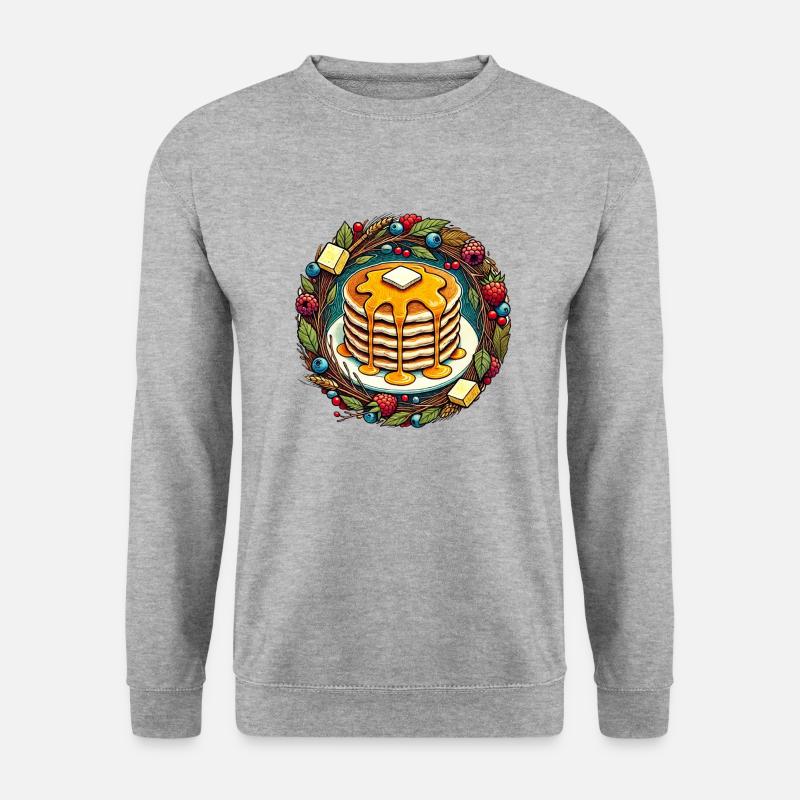 Pfannkuchen - Unisex Pullover - Weißgrau meliert