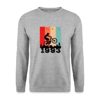 1993 31. Geburtstag - Unisex Pullover - Weißgrau meliert - Vorne - Alina (178cm) & Michal (187cm)