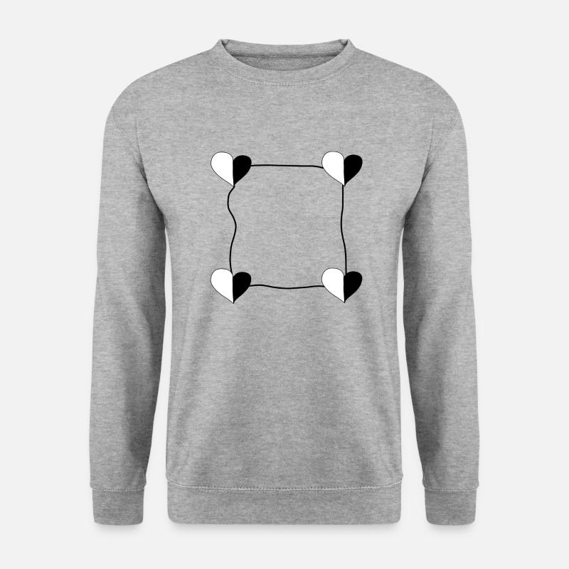 Four Hearts Frame - Unisex Sweatshirt - salt & pepper