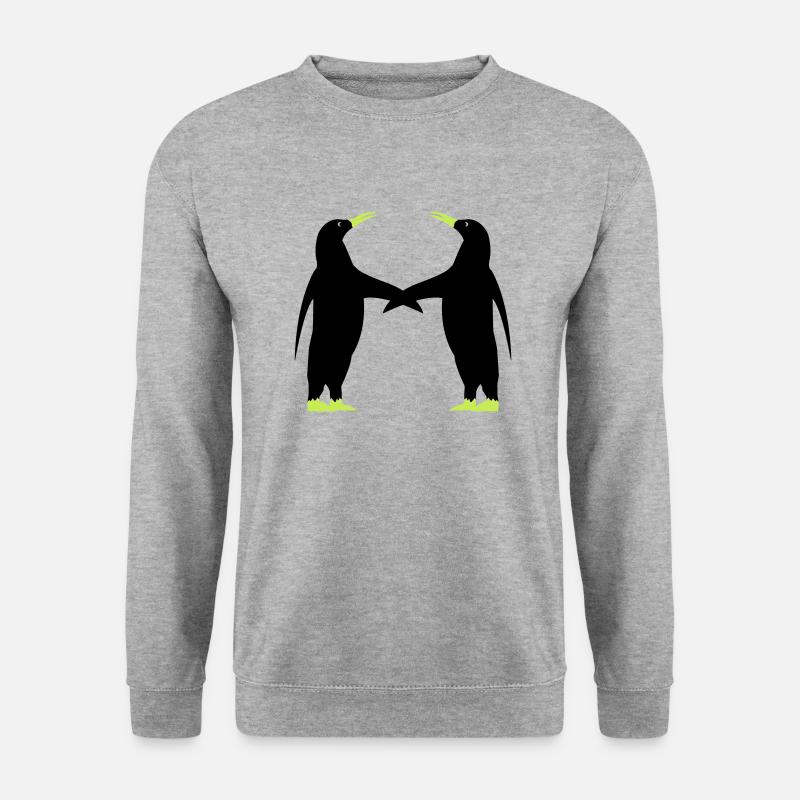 pinguin 2 - Unisex Pullover - Weißgrau meliert