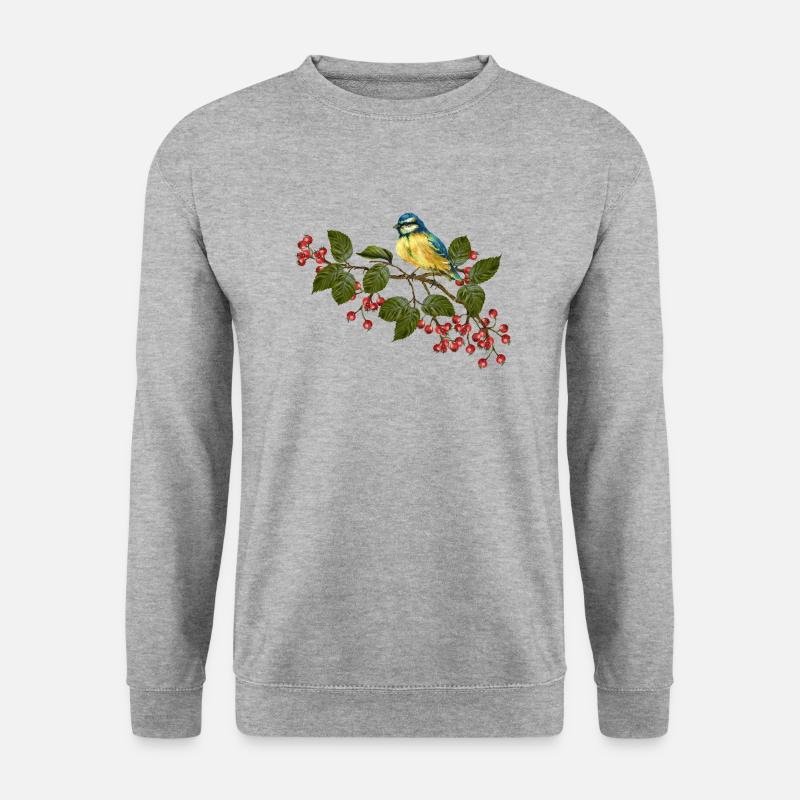 Bunter Vogel - Unisex Pullover - Weißgrau meliert
