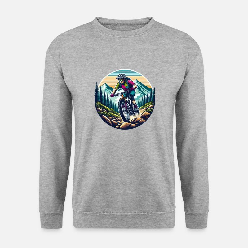 Mountainbiker - Unisex Pullover - Weißgrau meliert