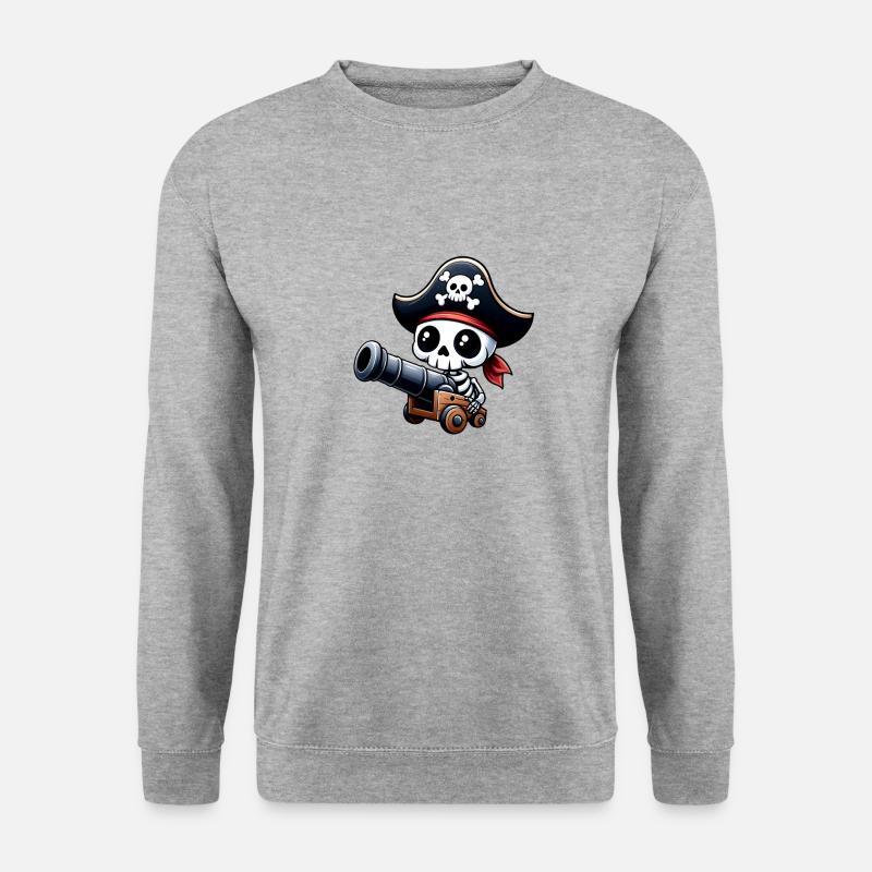 Pirat - Skelett - Unisex Pullover - Weißgrau meliert