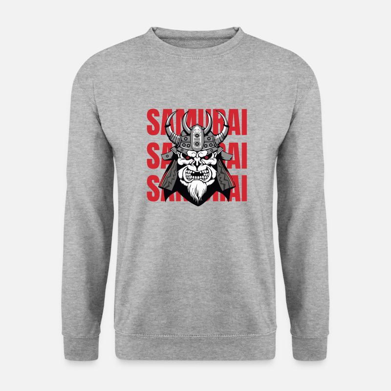 Samurai - Unisex Pullover - Weißgrau meliert