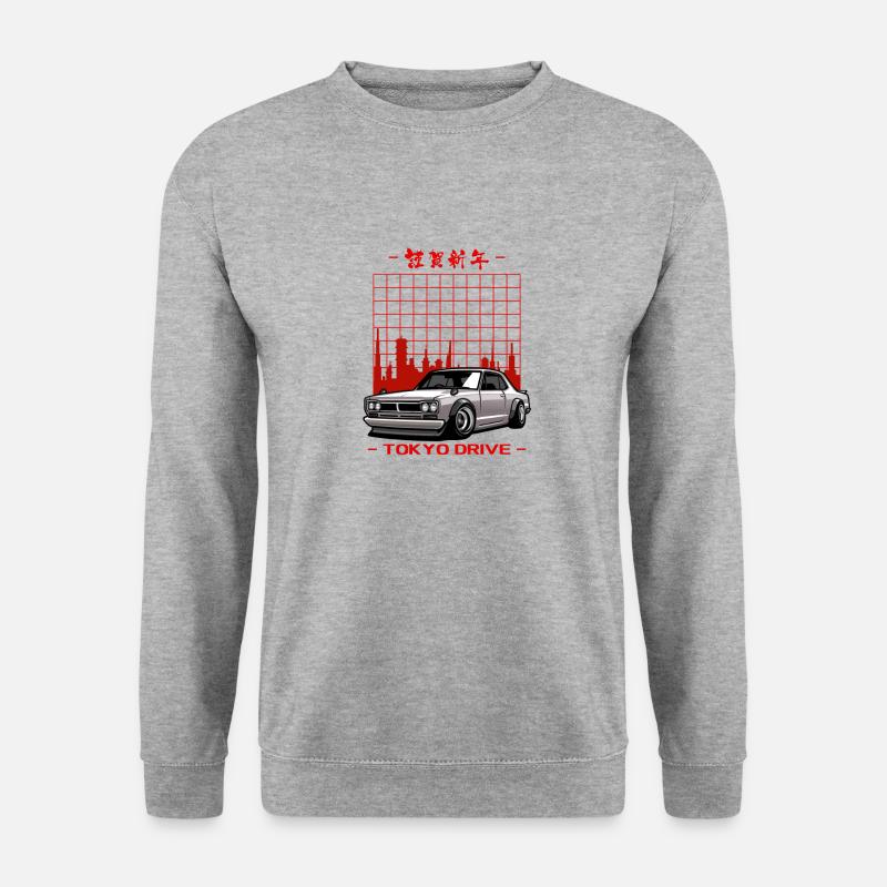 Tokyo drive - Unisex Pullover - Weißgrau meliert