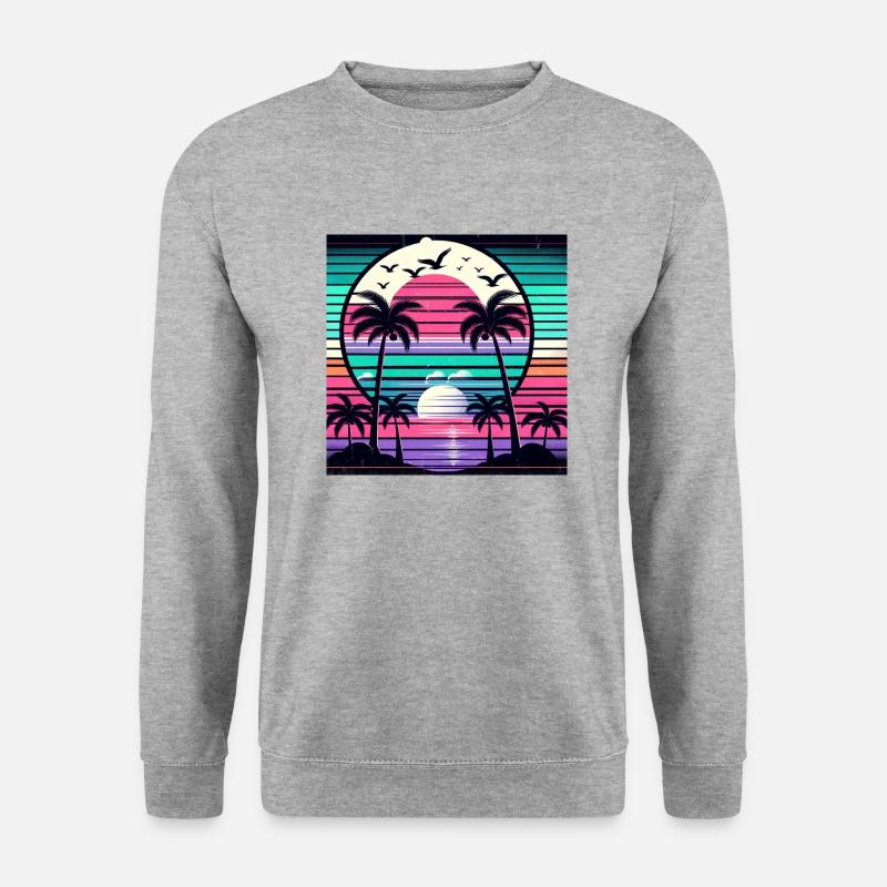 Tropical Sunset - Unisex Pullover - Weißgrau meliert