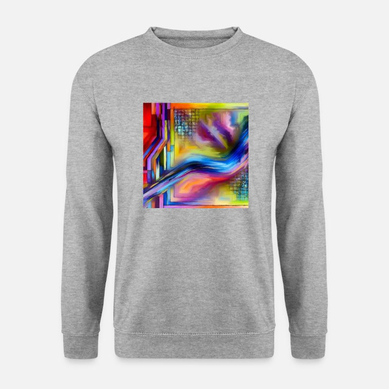 Abstrakte Energie - Abstraktes Gemälde - Unisex Pullover - Weißgrau meliert