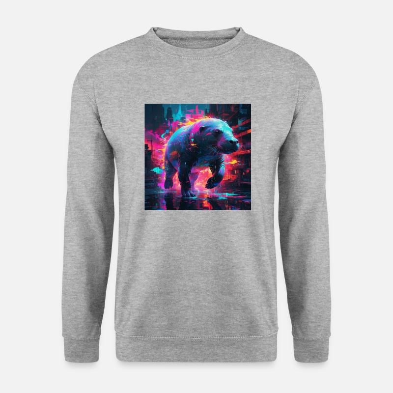 Neon Seekuh - Unisex Pullover - Weißgrau meliert