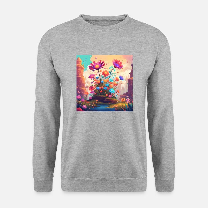 Flowers 3 - Unisex Pullover - Weißgrau meliert