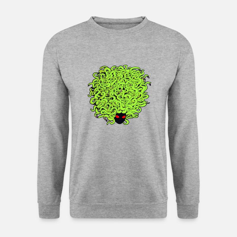 Behaarte Medusa 2 - Unisex Pullover - Weißgrau meliert