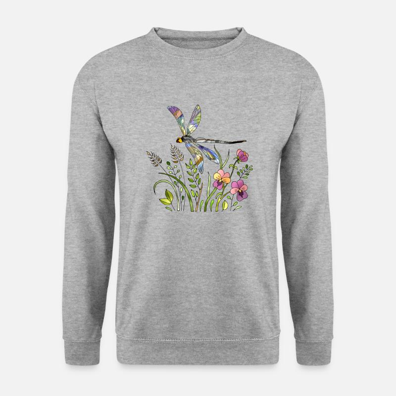 Libelle - Unisex Pullover - Weißgrau meliert