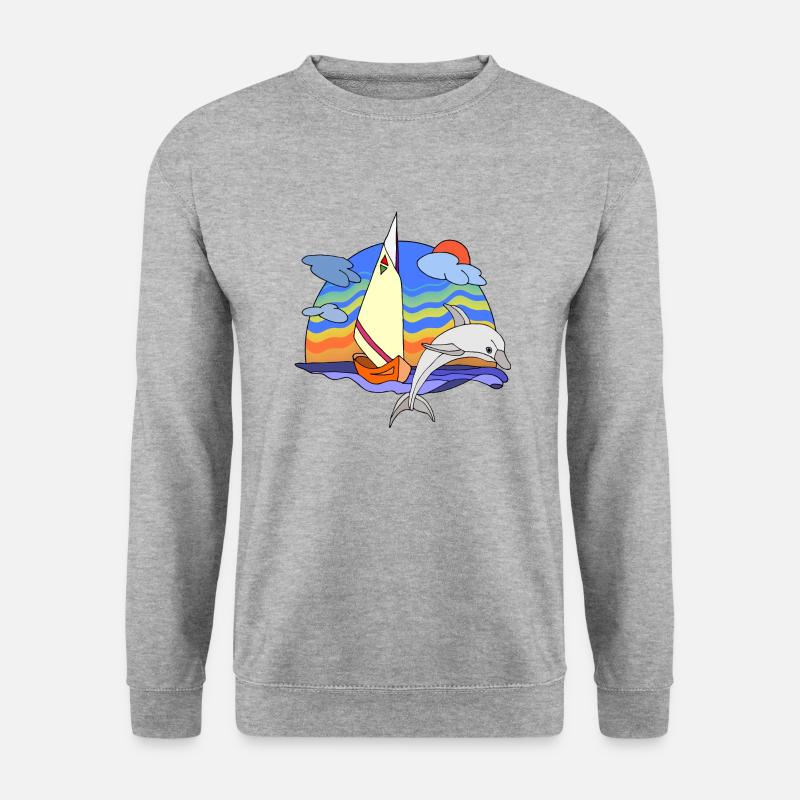 Segelboot - Unisex Pullover - Weißgrau meliert