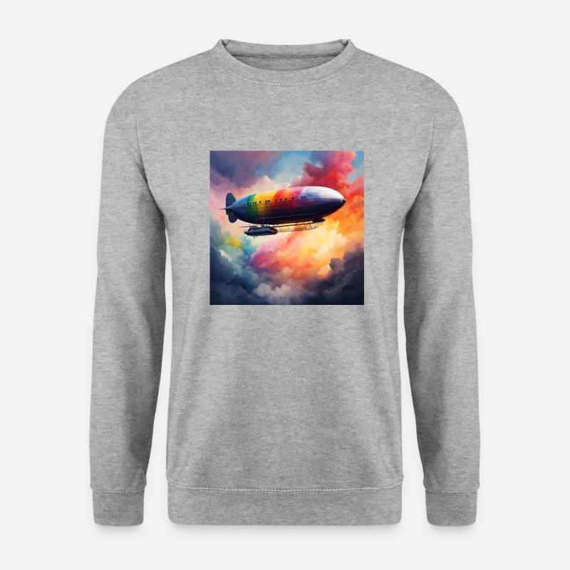 Zeppelin farbig - Unisex Pullover - Weißgrau meliert
