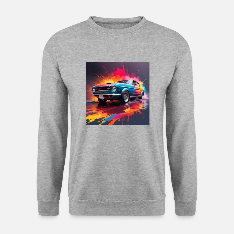 Automobil - Unisex Pullover - Weißgrau meliert