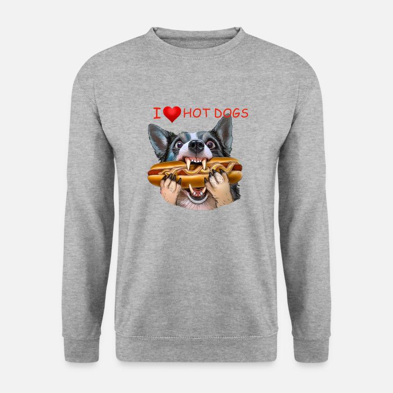 Hot Dog - Unisex Pullover - Weißgrau meliert