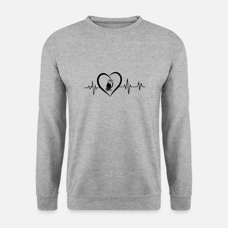 Schöner Herzschlag - Unisex Pullover - Weißgrau meliert