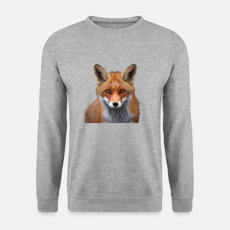 Fuchs - Unisex Pullover - Weißgrau meliert
