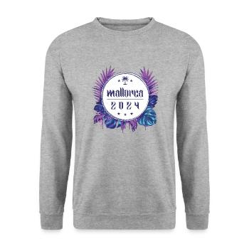 Mallorca 2024 - Unisex Pullover - Weißgrau meliert - Vorne - Alina (178cm) & Michal (187cm)