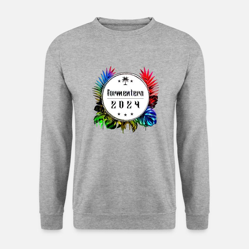 Formentera 2024 Bunt - Unisex Pullover - Weißgrau meliert