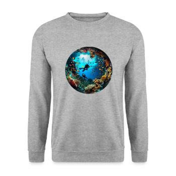 Diving as a gateway to the sea - Unisex Sweatshirt - salt & pepper - Front - Alina (178cm) & Michal (187cm)