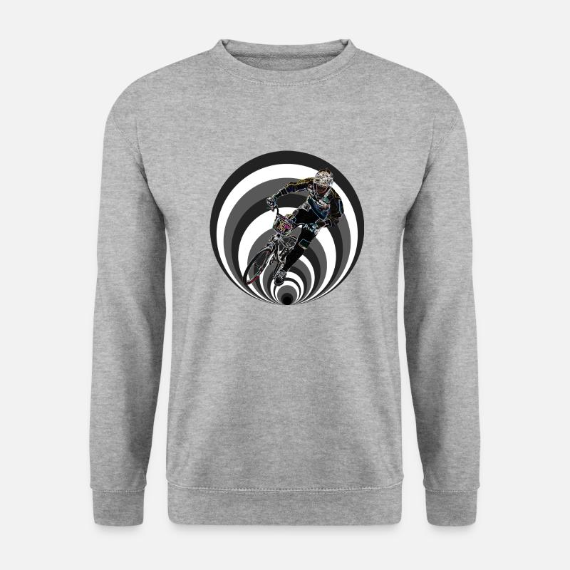 BMX Rennen - Unisex Pullover - Weißgrau meliert