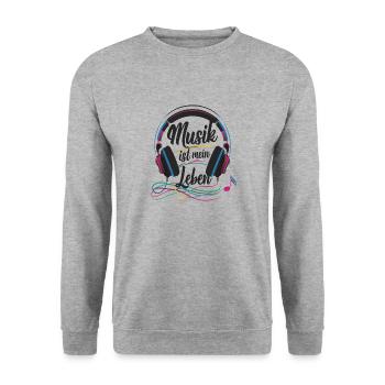 La musique, c’est ma vie - Sweat-shirt Unisexe - gris chiné - Devant - Alina (178cm) & Michal (187cm)