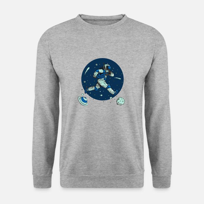Kosmonauten-Läufer - Unisex Pullover - Weißgrau meliert