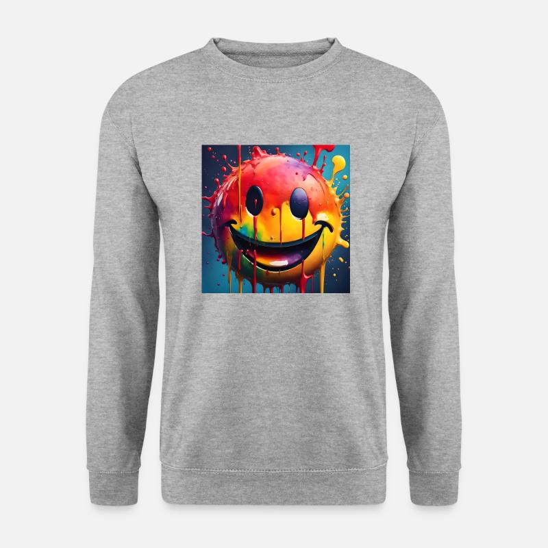 Smile - Unisex Pullover - Weißgrau meliert
