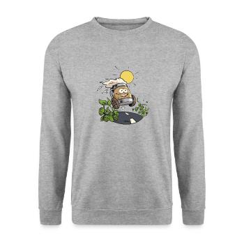 Bière joyeuse - Sweat-shirt Unisexe - gris chiné - Devant - Alina (178cm) & Michal (187cm)