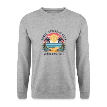 Sun, beach and sea - my elixir of life - Unisex Sweatshirt - salt & pepper - Front - Alina (178cm) & Michal (187cm)