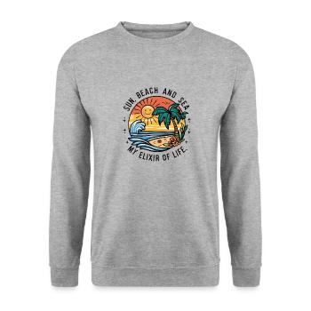Sun, beach and sea - my elixir of life - Unisex Sweatshirt - salt & pepper - Front - Alina (178cm) & Michal (187cm)