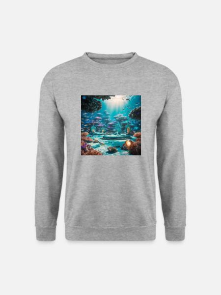 Tauchen Sie ein in ein ätherisches 3D-Rendering von A Magical Under - Unisex Pullover - Weißgrau meliert