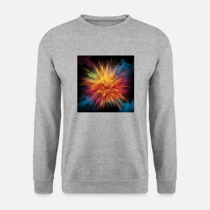 Explosionen von Farben - Unisex Pullover - Weißgrau meliert