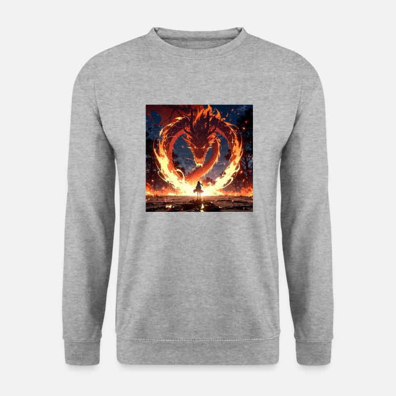 Ein Drache - Unisex Pullover - Weißgrau meliert