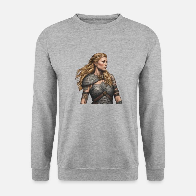 Viking Woman - Unisex Pullover - Weißgrau meliert