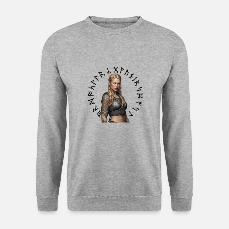 Viking Woman - Unisex Pullover - Weißgrau meliert