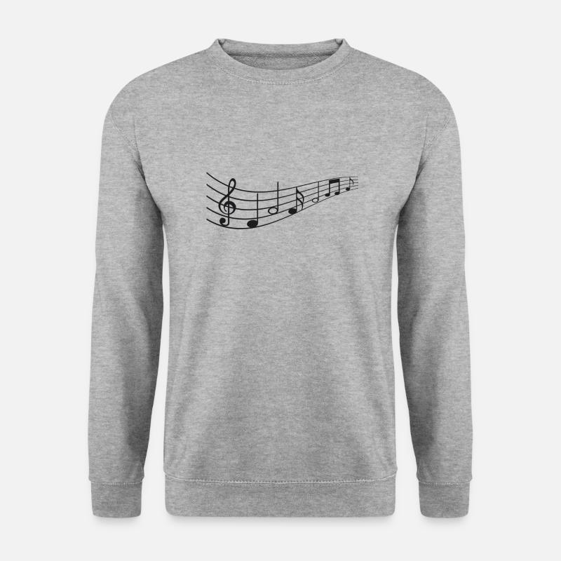 Musiknoten - Unisex Pullover - Weißgrau meliert