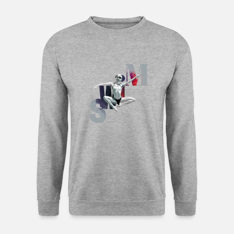 Schwimmen ist Kunst - Unisex Pullover - Weißgrau meliert