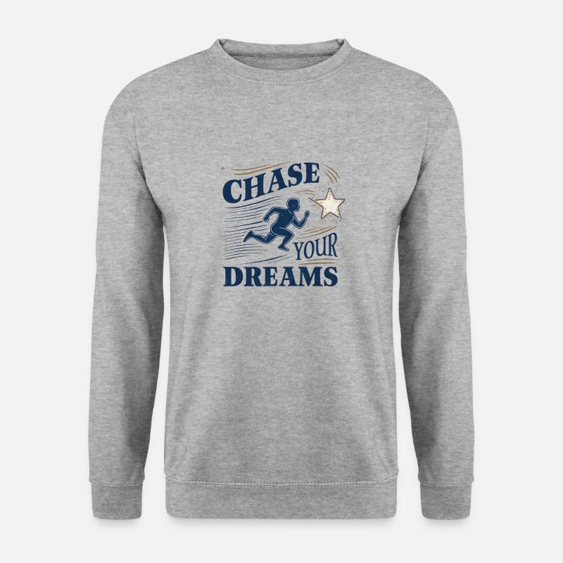 Verfolge deine Träume - Unisex Pullover - Weißgrau meliert